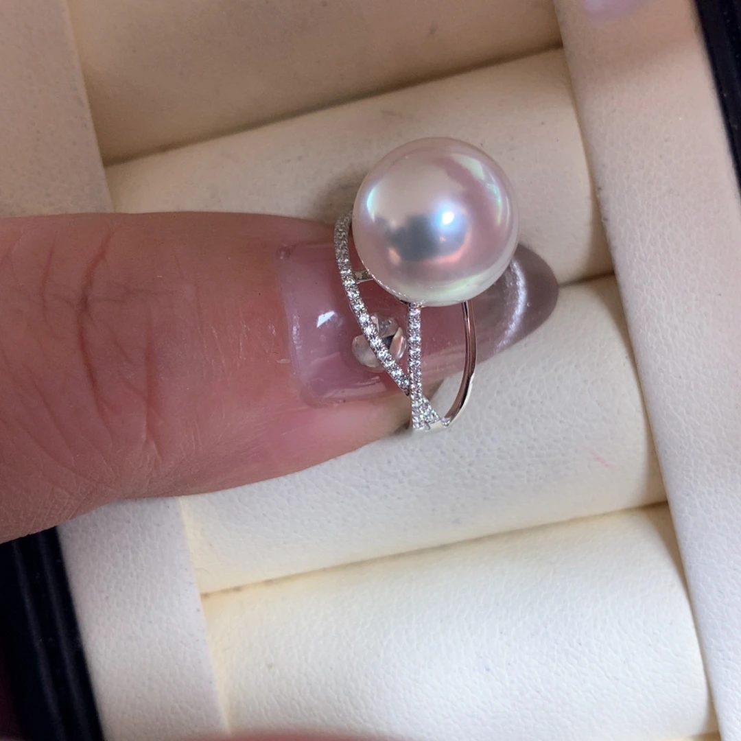 海水珍珠戒指18K金镶嵌