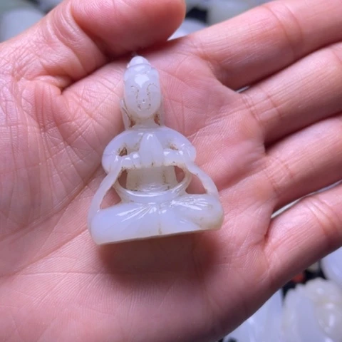 和田玉未镶嵌吊坠(不含链)雪*