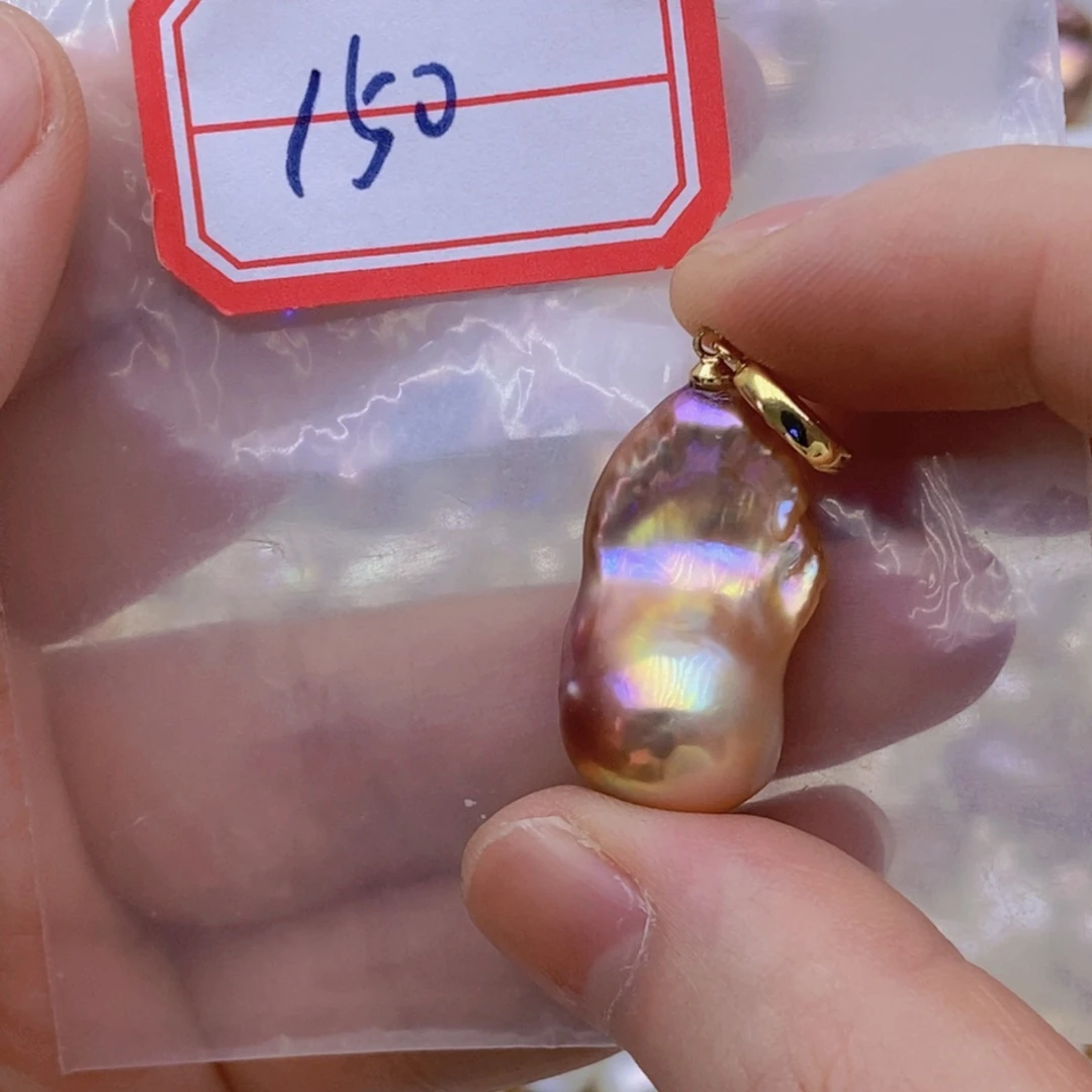 淡水珍珠银S925镶嵌吊坠(赠链)