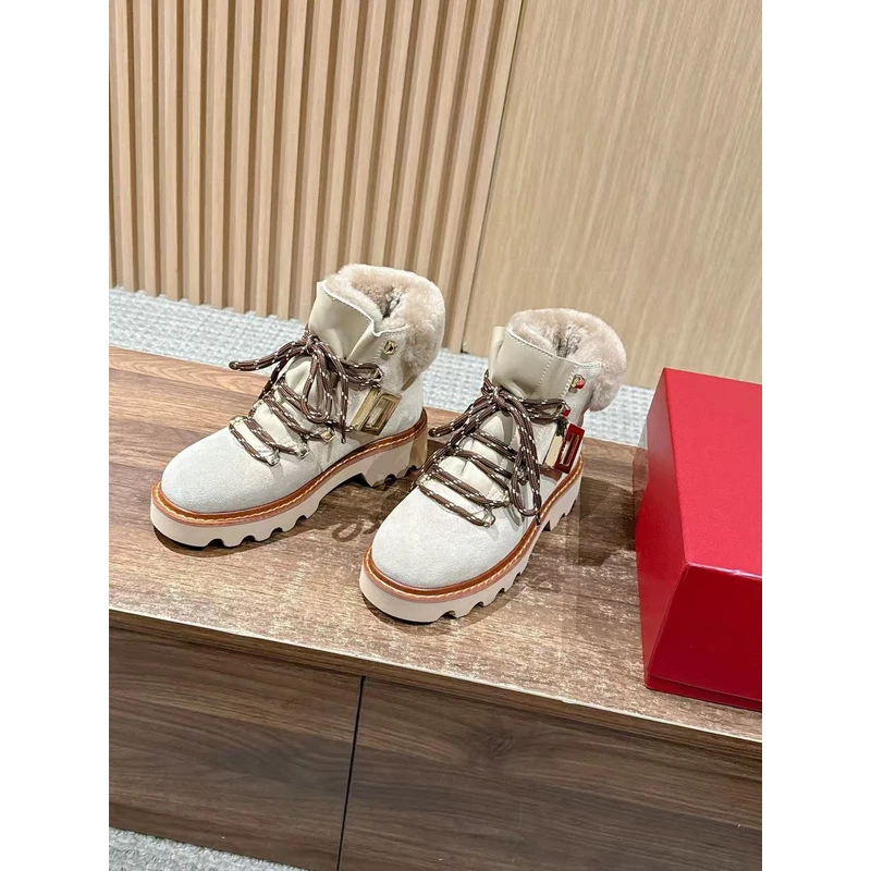 【DML】女系带厚底马丁靴高帮英伦磨砂皮棉鞋女鞋保暖冬季