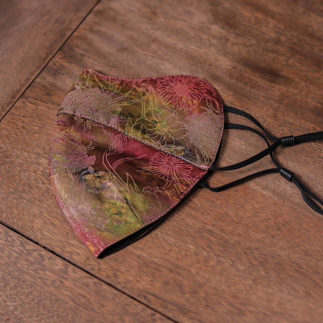 【红红专属】<莫奈花园>真丝红云纱口罩（慢蓝S1177）