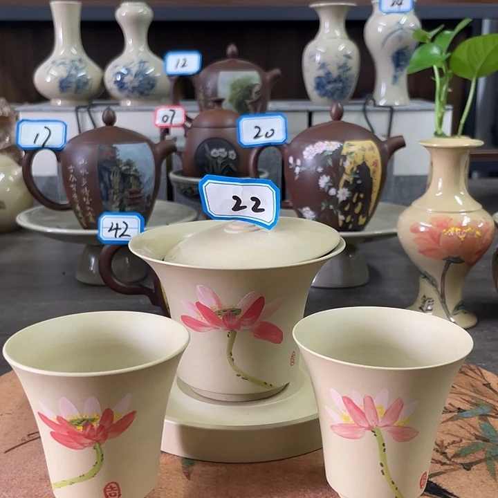 建水紫陶秦*深白泥三才套件