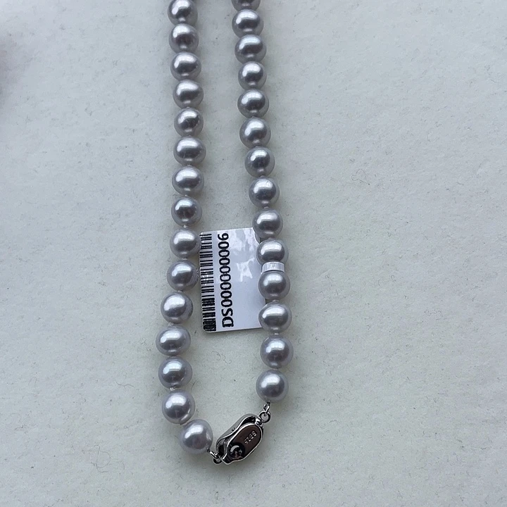 淡水珍珠颈饰银S925镶嵌卡8➕高品极光高级灰