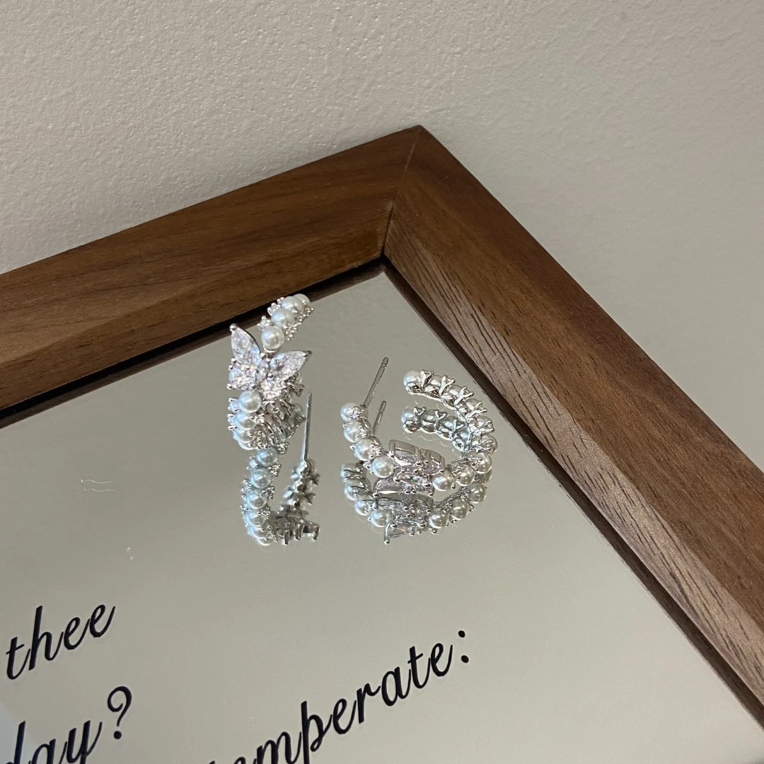 银针 蝴蝶泡影 高级感法式耳钉E4259