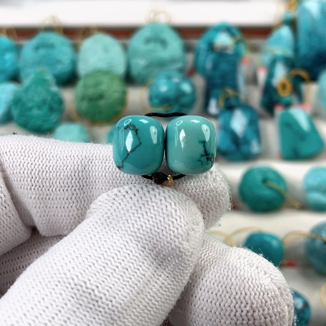 绿松石未镶嵌车挂直径9.8