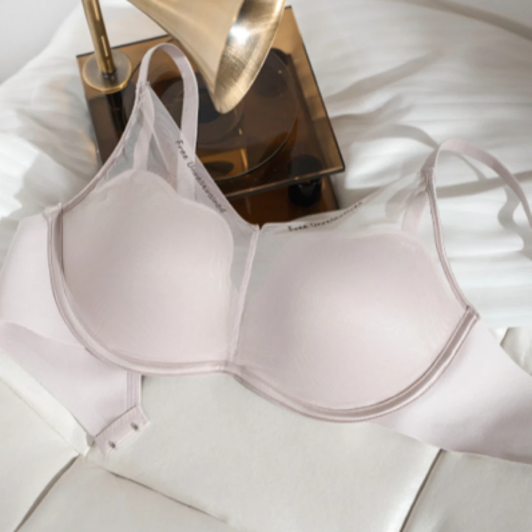 AM晚晚星河～妙梦轻影·性感字母网纱内衣聚拢玫瑰舒挺杯1836