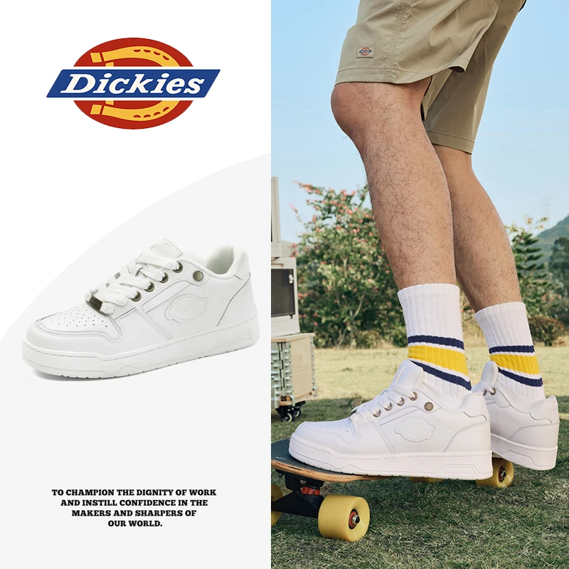 Dickies秋季经典小白鞋潮流低帮百搭户外休闲透气厚底防滑男鞋