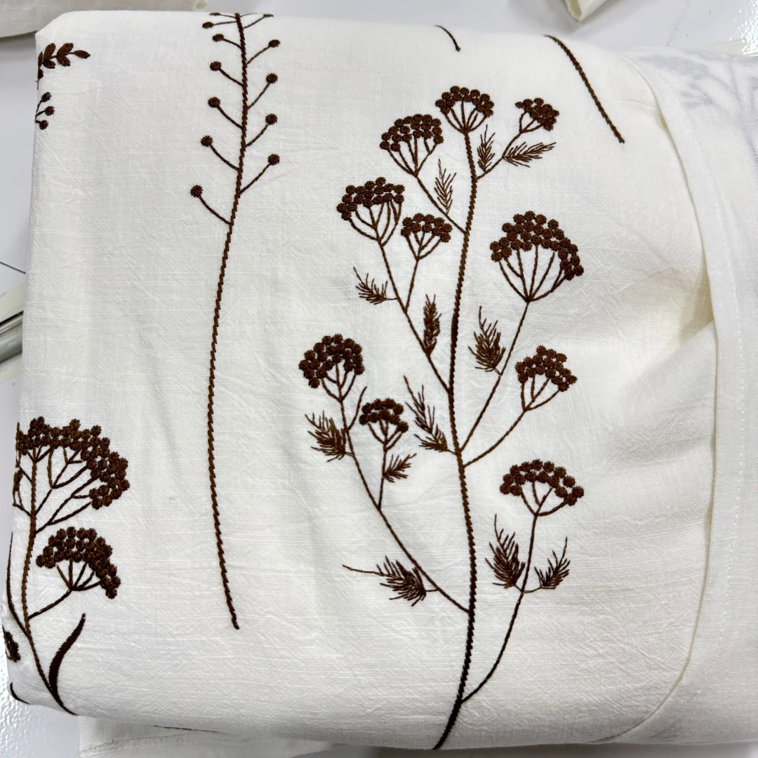 【花开半夏-四件套】轻奢透气浮雕织花工艺麻四件套床品