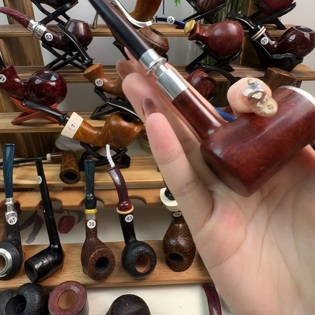 石楠木手工火山锤子烟斗