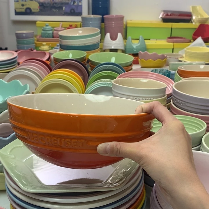 瓷片微瑕9英寸大汤碗1只