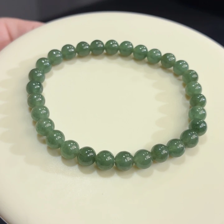 翡翠未镶嵌手链（福利款）油青卡6.2