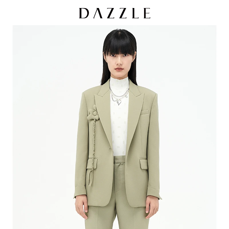 【赵老板专属】DAZZLE地素设计感立体装饰休闲西装外套女2D4F509