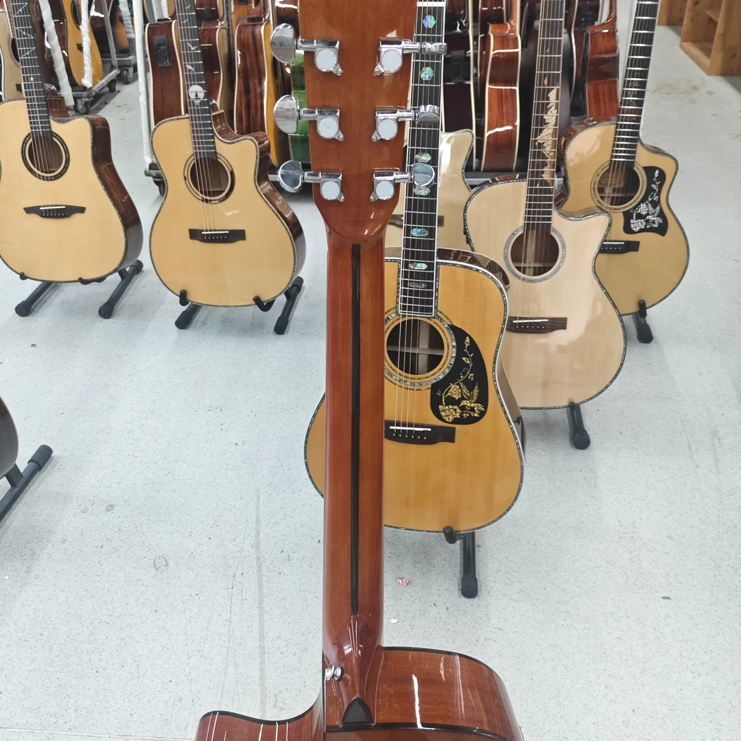 40寸ga面单亮光民谣吉他，三拼琴颈，枫叶款