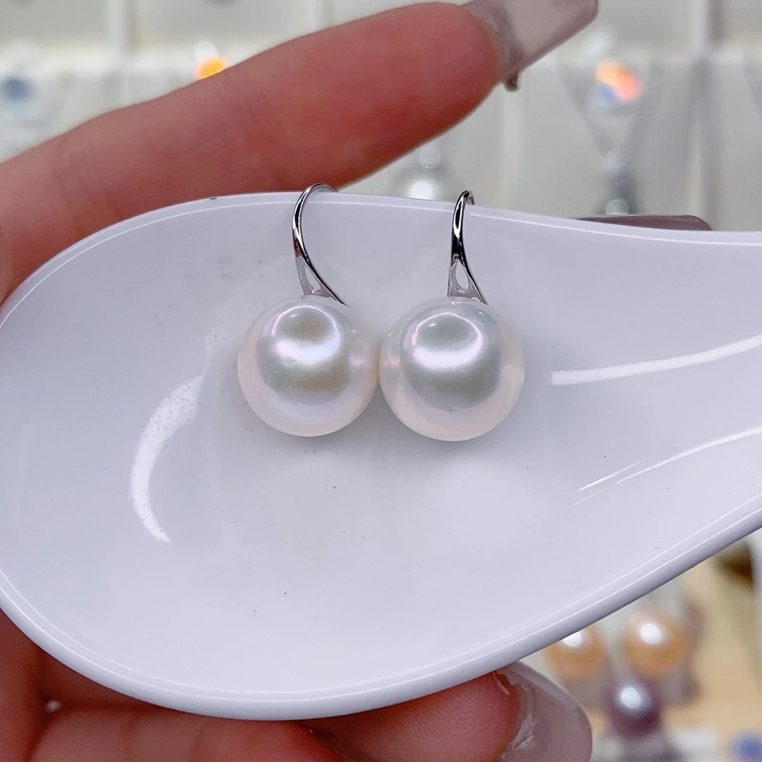 耳饰银S925镶嵌淡水珍珠11➕