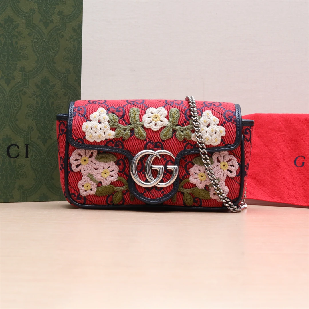 95新 GUCCI/古驰 【活动】GG单肩包 超迷你 16.5 红色 P214870336