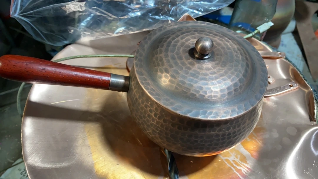 纯紫铜加厚900毫升侧把烧水壶