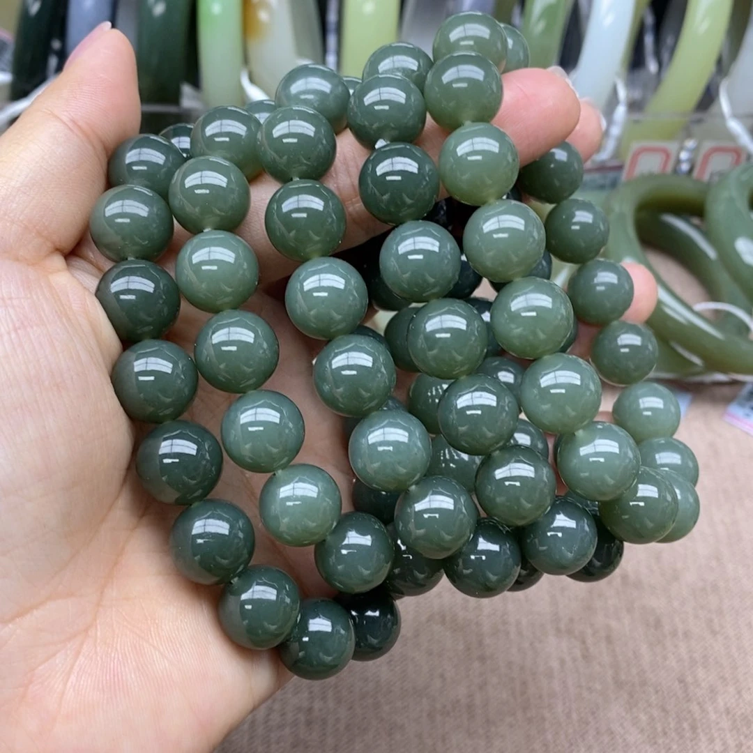 和田玉手串未镶嵌卡12