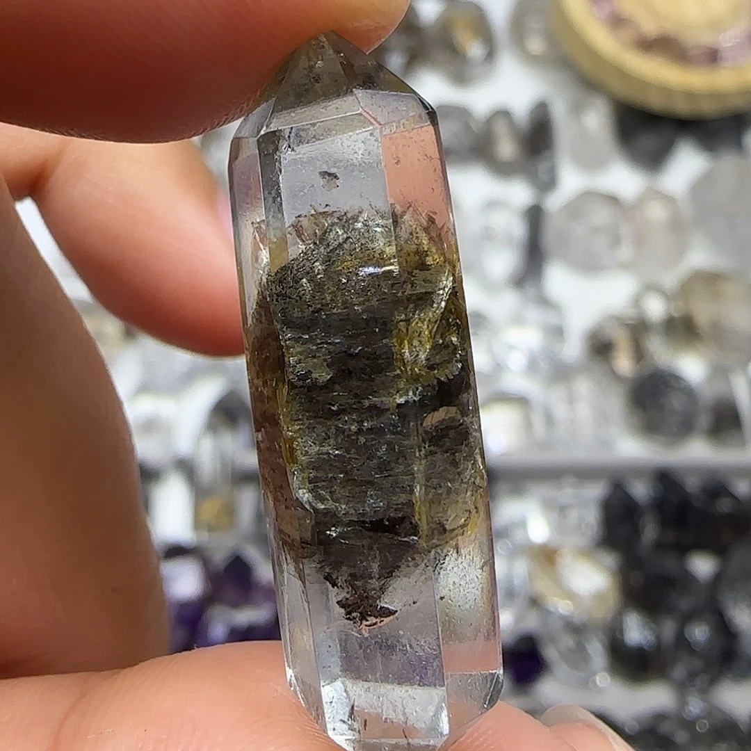 未镶嵌水晶珠宝半成品糖心黄胶花双尖