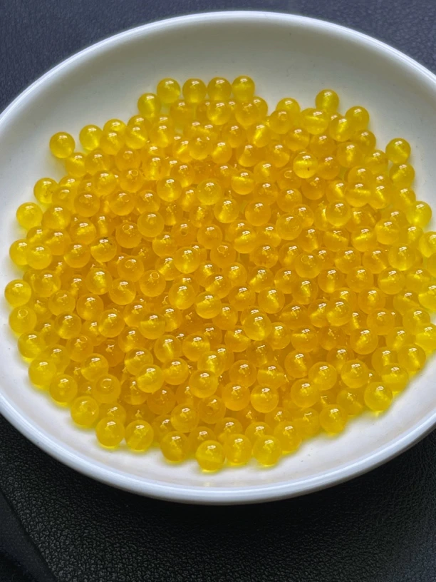 天然珠宝玉石 满蜜鸡油黄Q182  4MM 50颗（赠弹力绳）