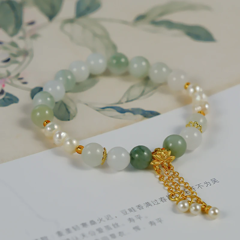 百搭天山翠玉优雅女式手链多样性发一-6720