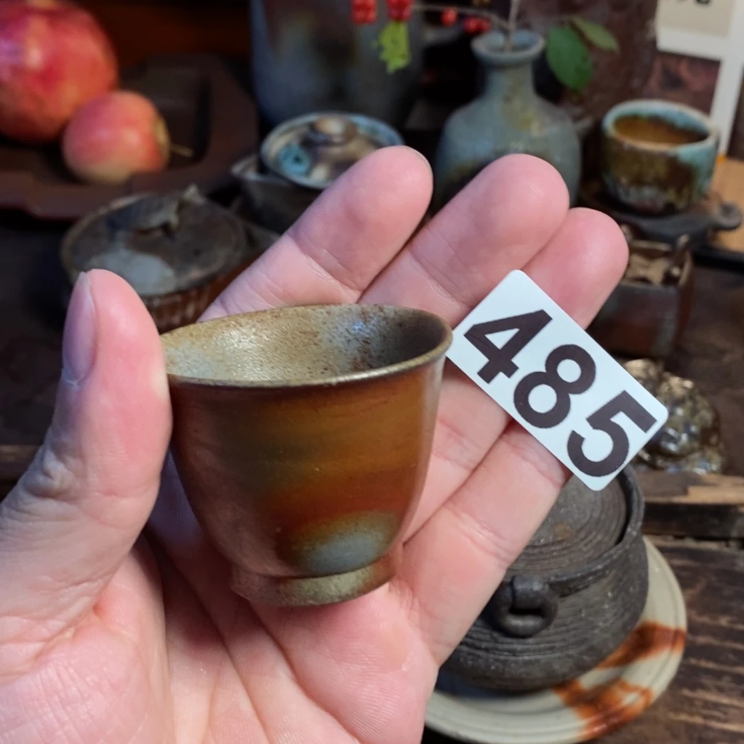 备前烧柴烧茶具田中陶山小杯子