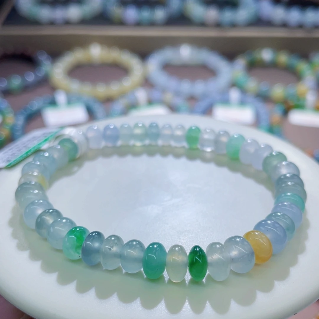 未镶嵌手链翡翠冰鼓珠