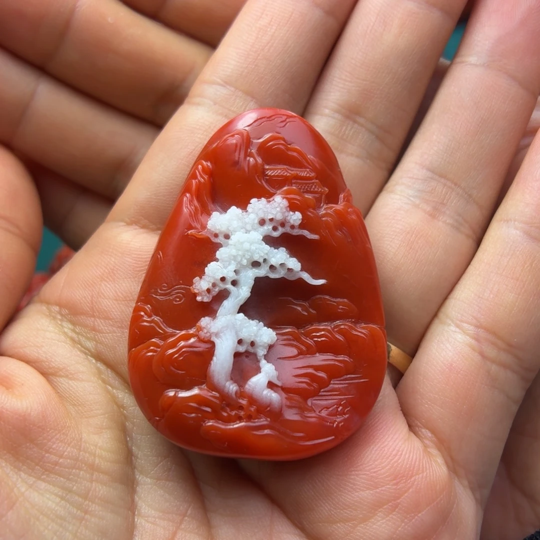 南红玛瑙未镶嵌山水挂件