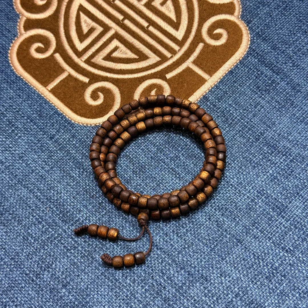 沉香壹加小羊精选/棋楠沉香桶珠形108链多样性发一个q5mm