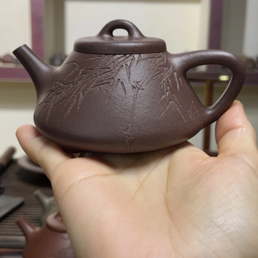 孤***踪茶壶紫砂老段子冶石瓢200CC