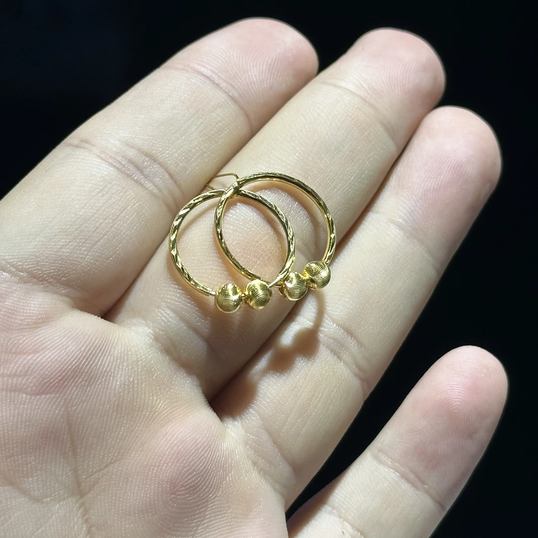 足金999 5G 猫眼珠耳圈 1.938