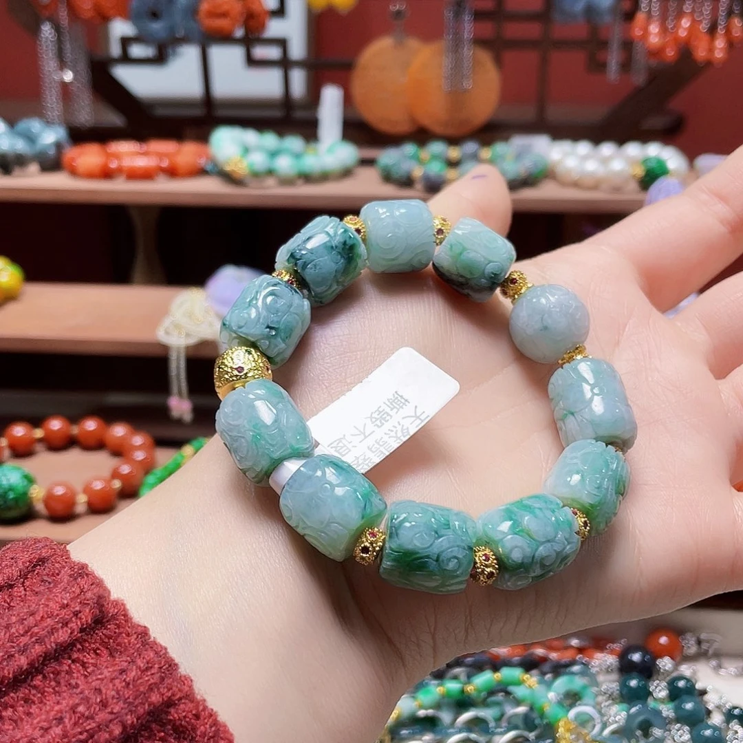 幽***溪翡翠未镶嵌手链饰品