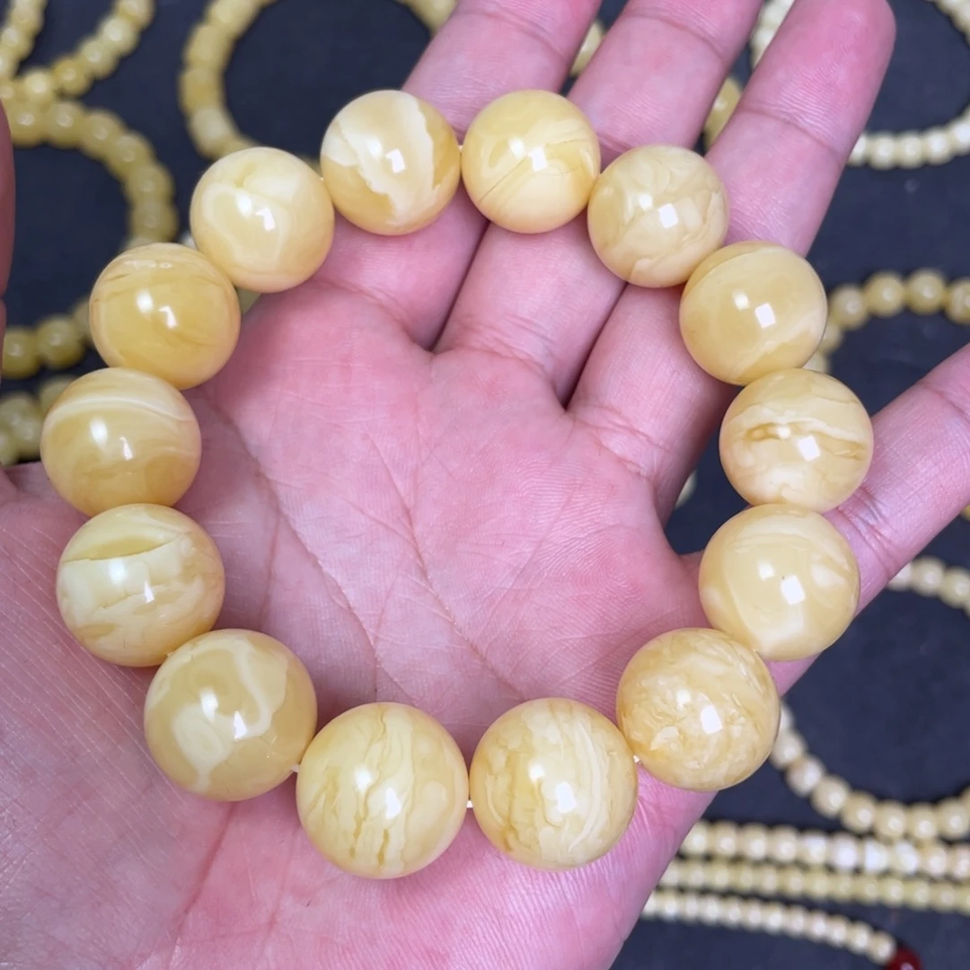 蜜蜡未镶嵌裸石蜜蜡手串17.2mm