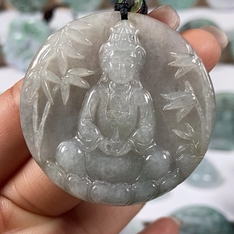 翡翠颈饰未镶嵌观音福利洒乌鸡料福利