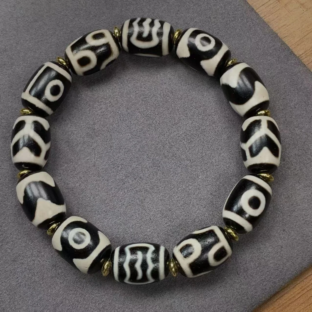 《扎实咬色》黑白分明多宝男士大手围手串 平价抗打（16mmX11mm）