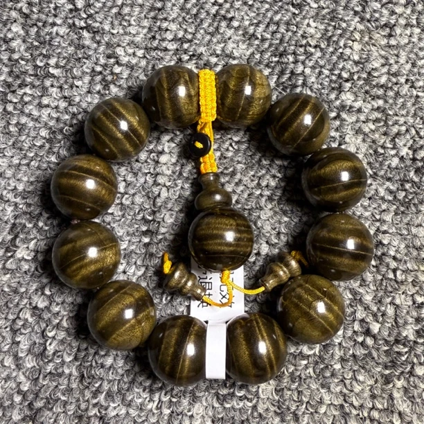 御木咏春·2.0阴沉木西瓜波乌木文玩限定手持念珠单圈文玩手串