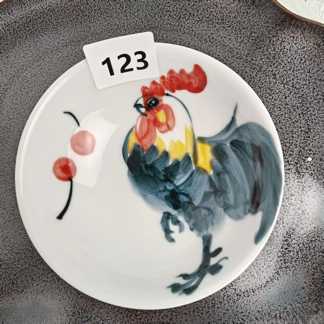 景德镇手绘釉中彩（食品级）釉下彩小胖碗盘子陶瓷家用123