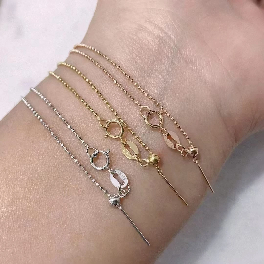 18k金针式豆豆链轻奢时尚45cm 约1.9g多样性一件发货