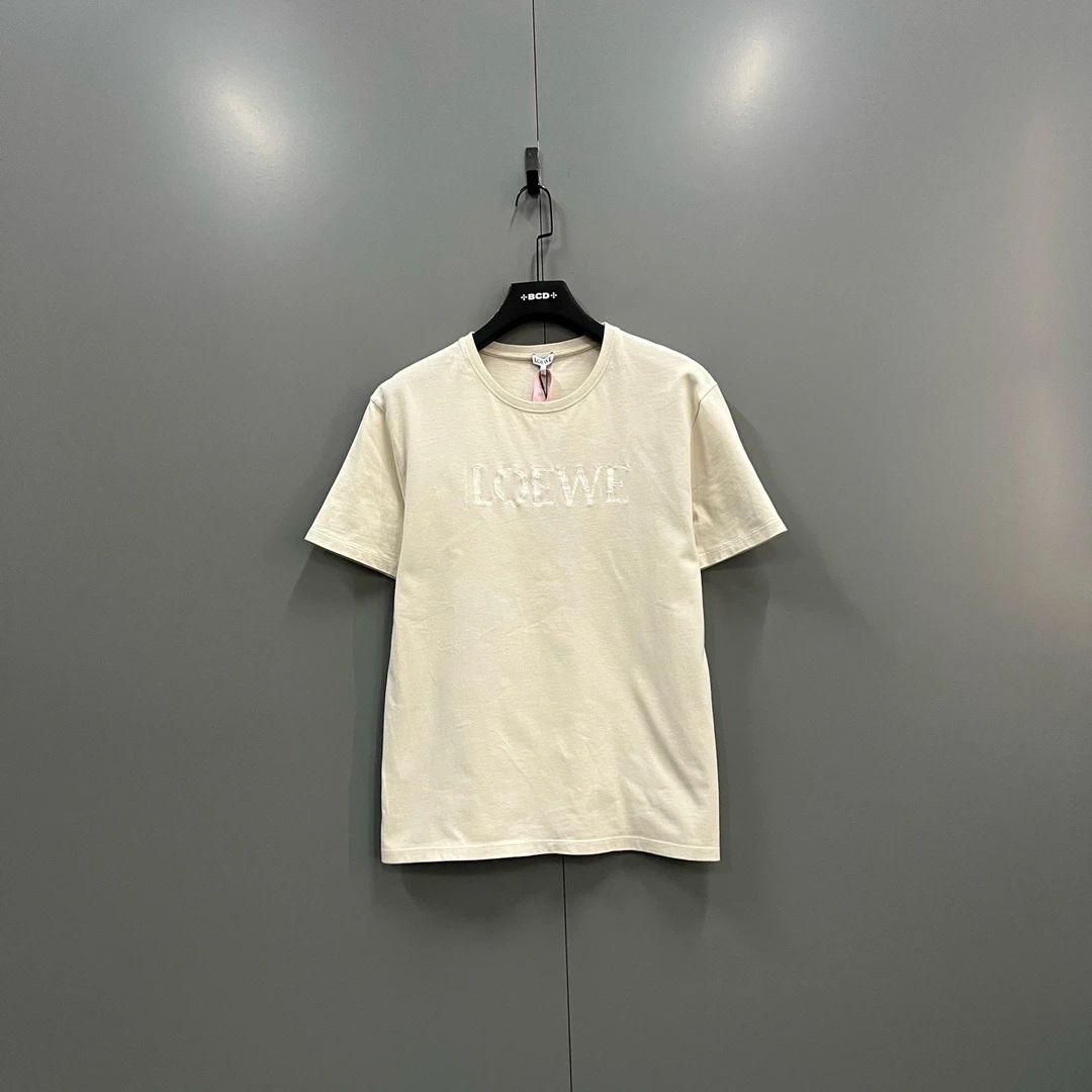 95新 LOEWE/罗意威 (ll) 米色logo印花短袖 M码700494