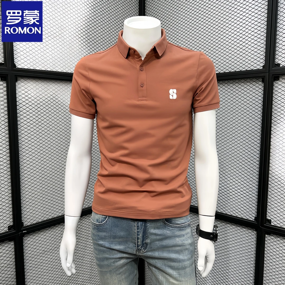 Romon/罗蒙高端男士短袖POLO衫t恤新款夏季时尚商务休闲潮流上衣