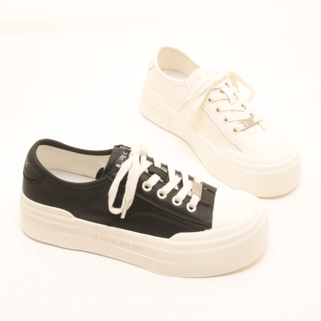 7150早秋新款真皮简约百搭系带小白鞋运动休闲板鞋厚底时尚女鞋