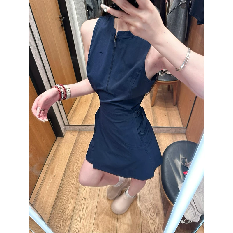 卡盛蓝色高尔夫球连衣裙女2026夏季新款运动休闲百搭网球服穿搭