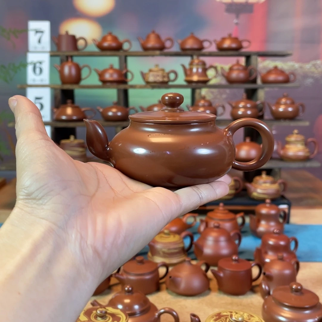 茶壶紫砂川潮州手工手拉朱泥水磨君德壶