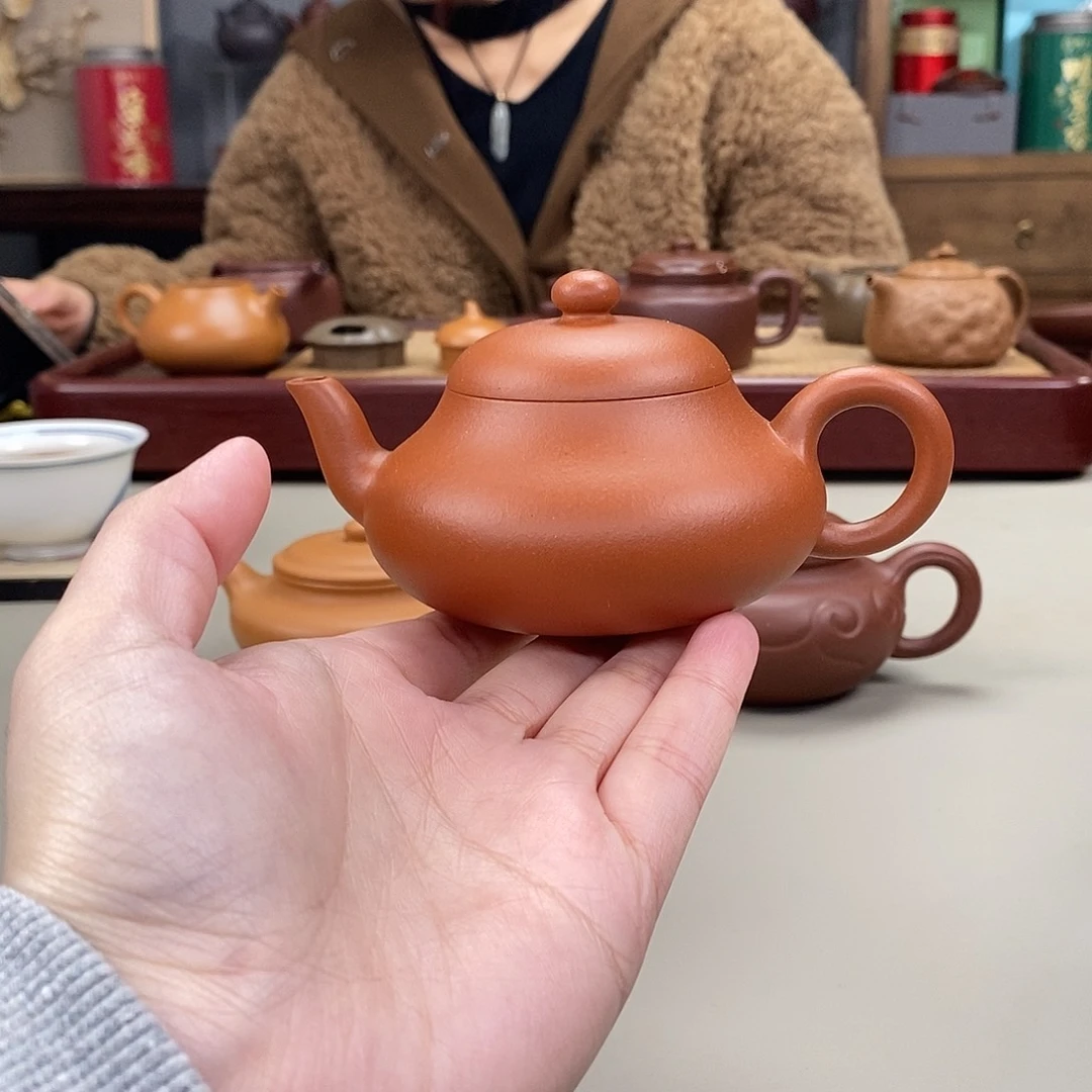 茶壶紫砂生砂朱泥半手君德140cc