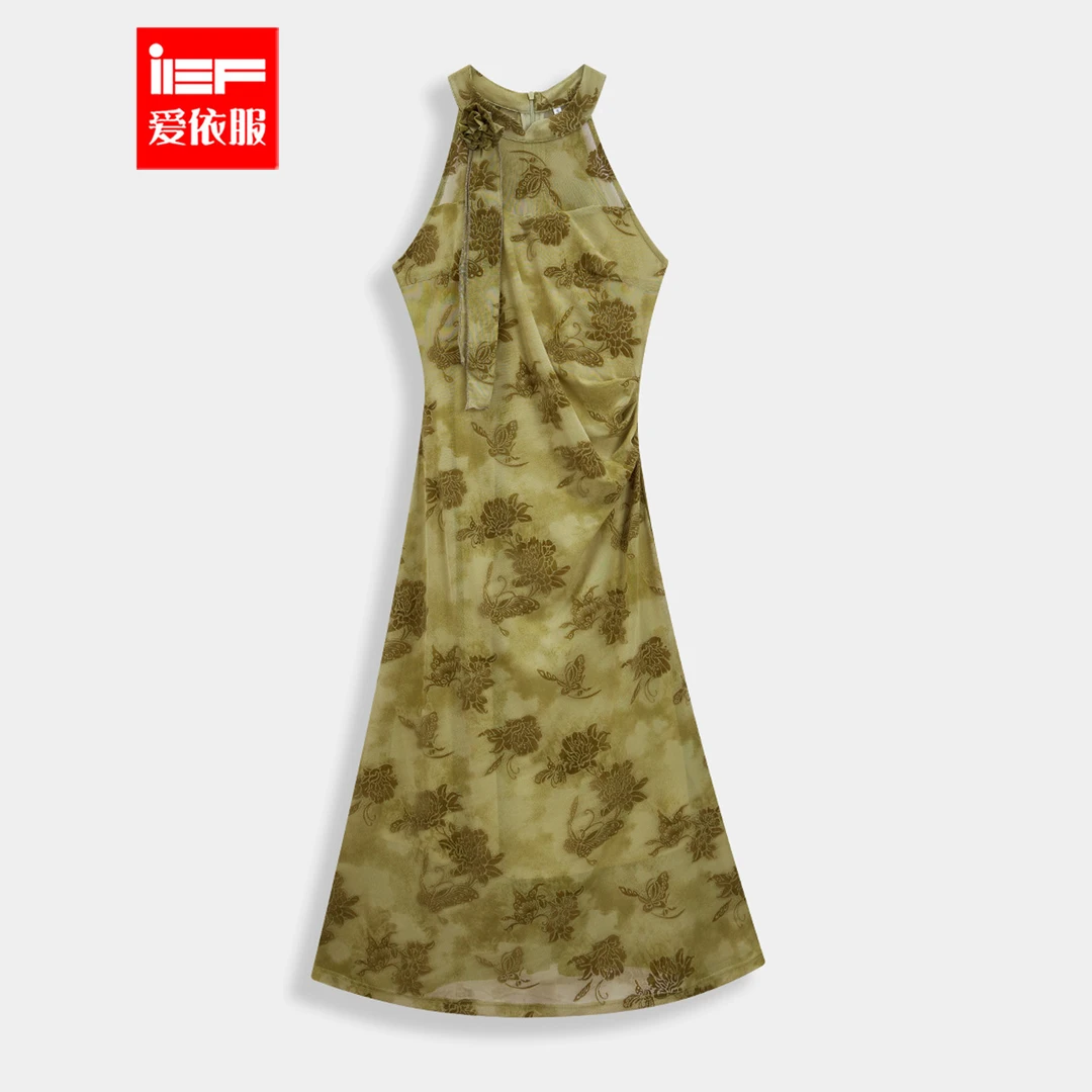 IEF/爱依服2025新款夏季网纱背心长裙气质显瘦国风设计感