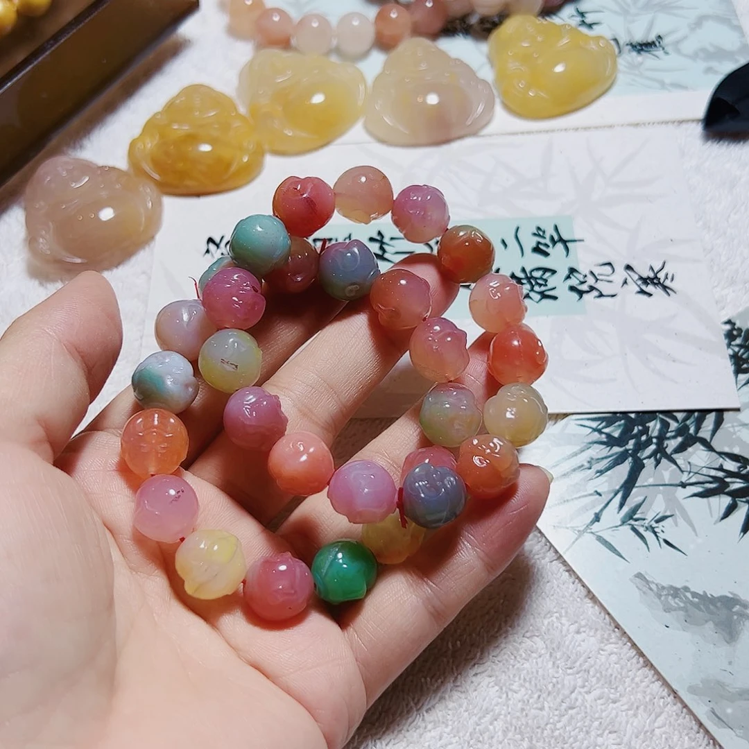 玛瑙/玉髓手链未镶嵌盐源