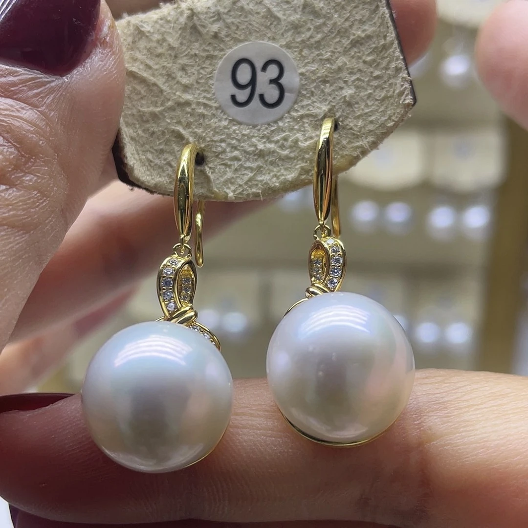 淡水珍珠耳饰银S925镶嵌