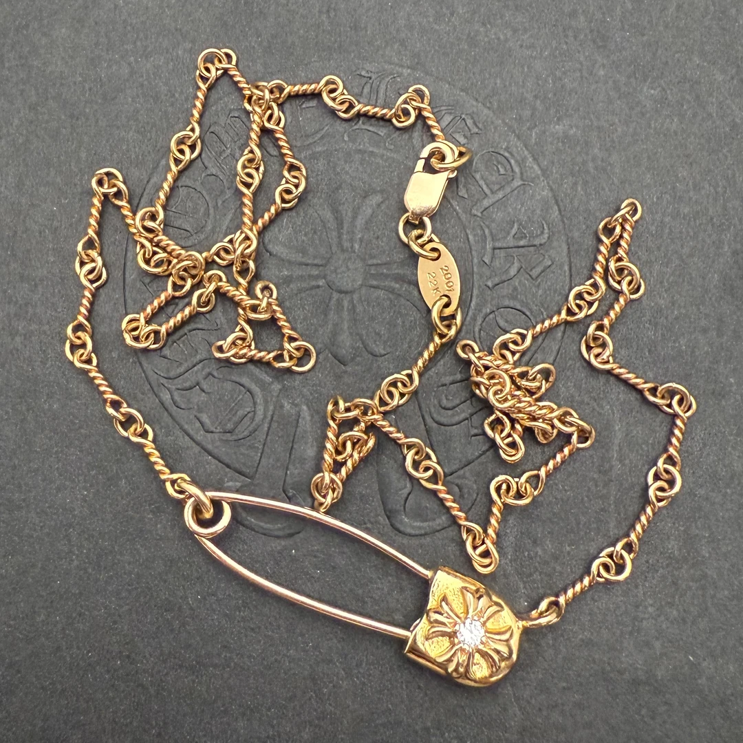 合金项链 ChromeHearts22K别针竹节链18inch（不单独售卖）