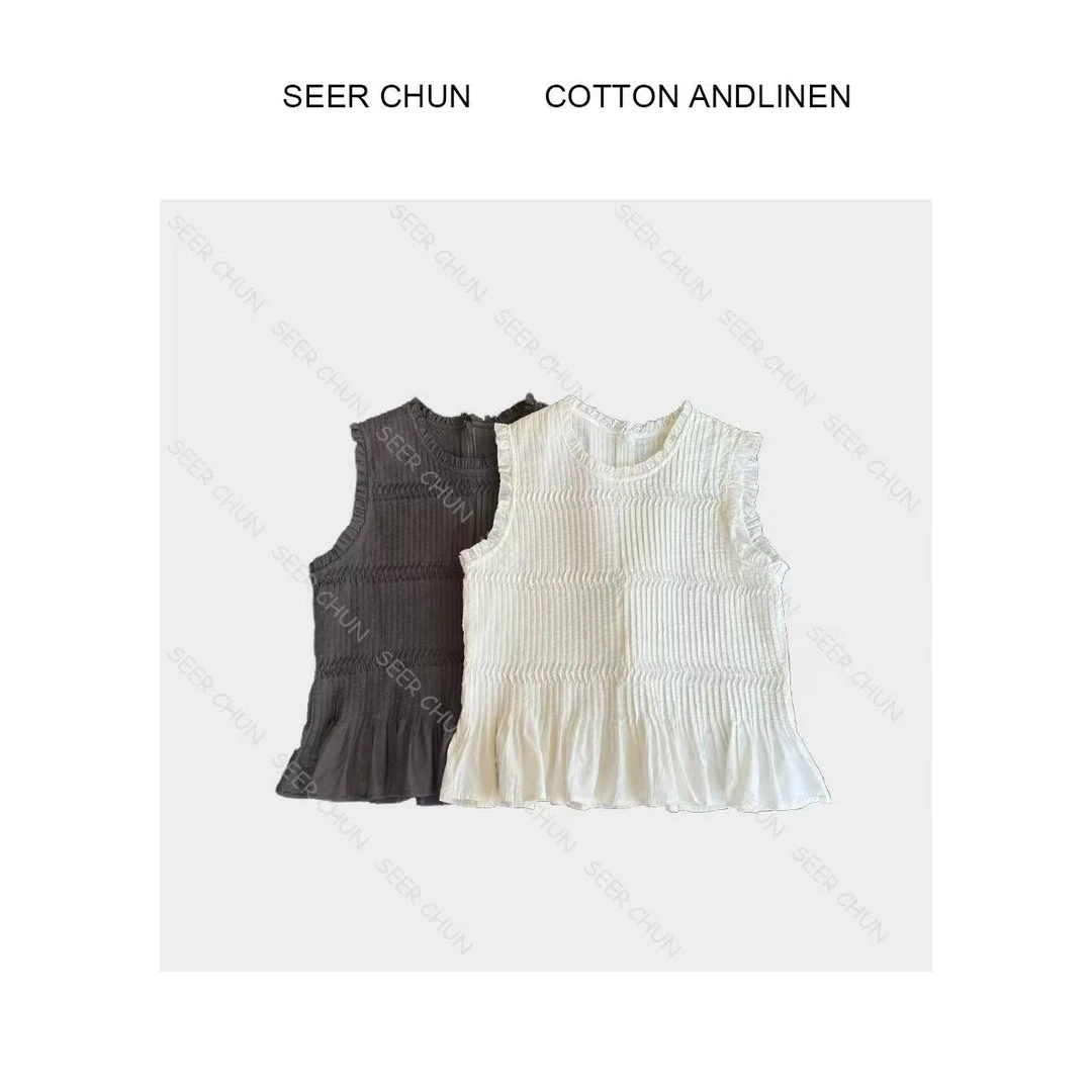 【纯纯女装】 SEER CHUN高品质精致褶皱上衣 52228