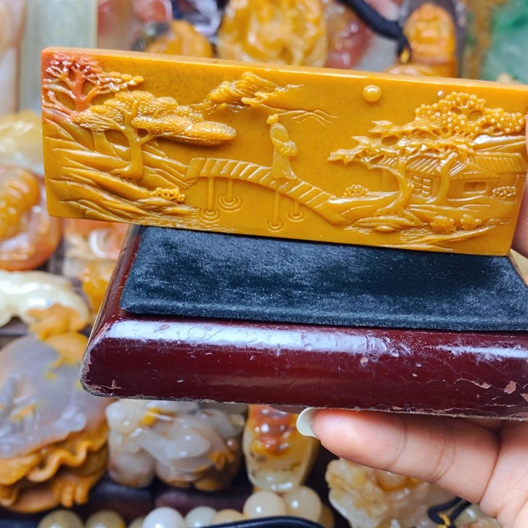 石英质玉（黄龙玉）未镶嵌吊坠(不含链)