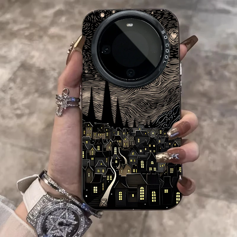 四星空小镇适用华为mate70pro手机壳防摔Pura80pro保护套60p艺术